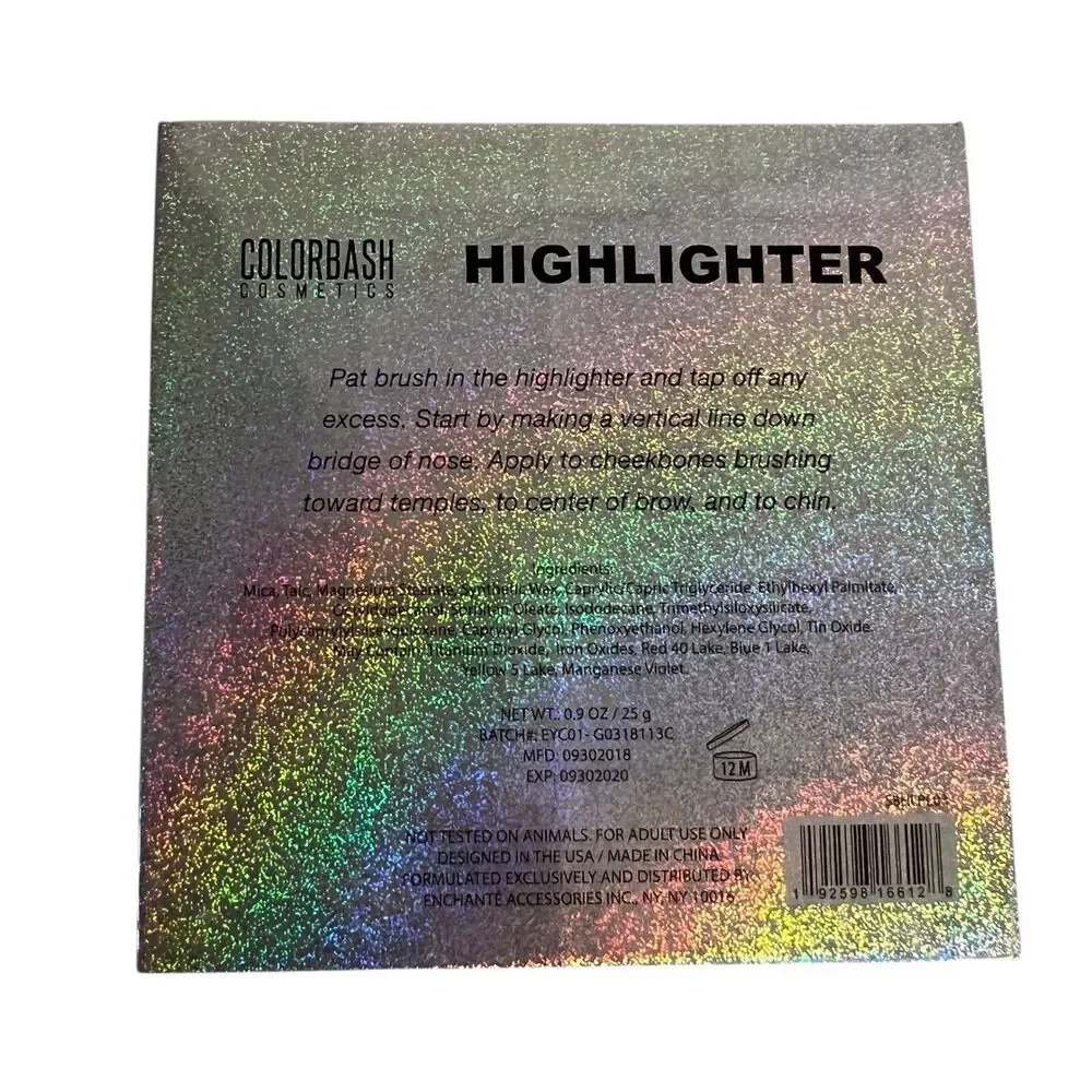 Colorbash Cosmetics Highlighter Face Makeup Shimmer Glow New .9 oz